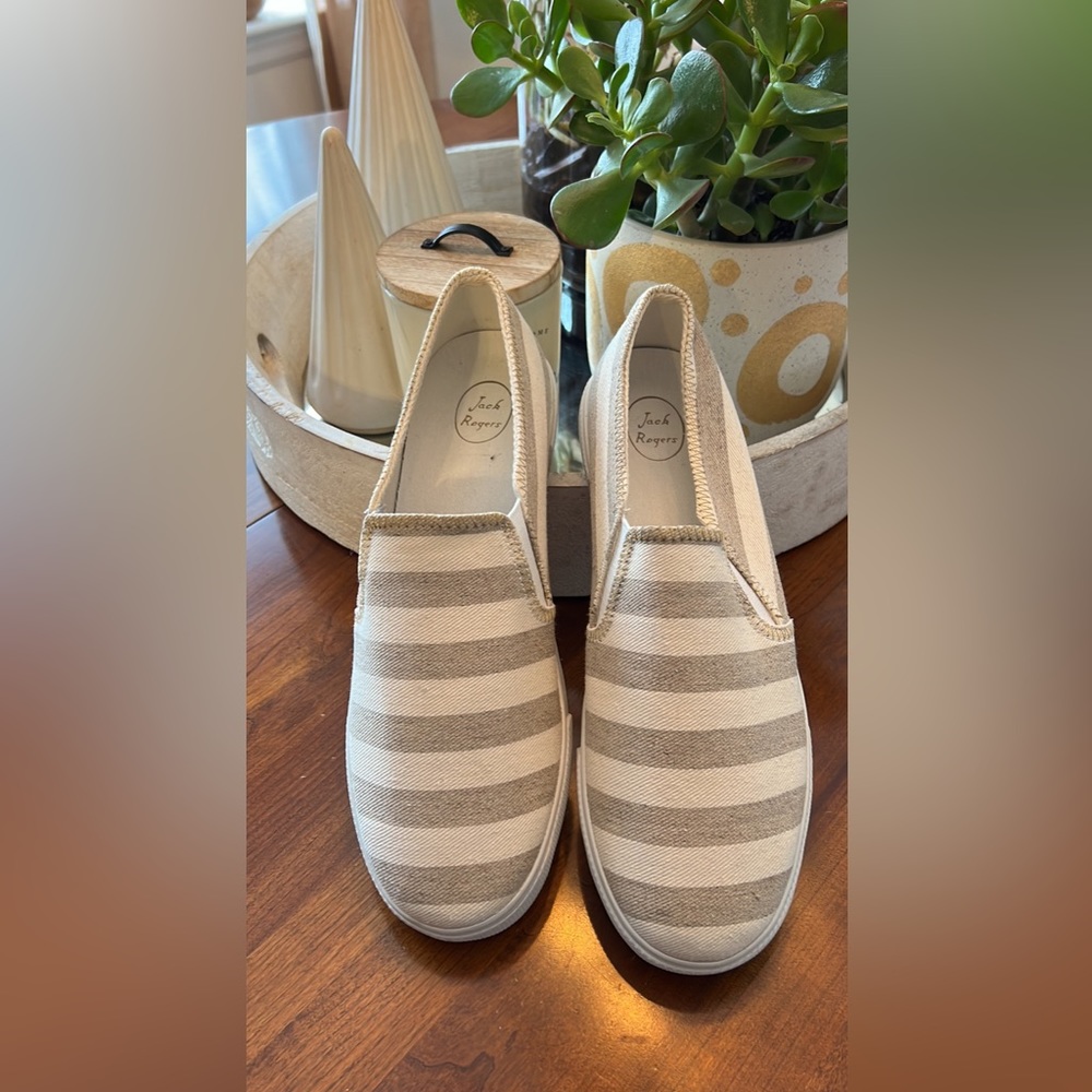 Jack Rogers Striped Canvas Flats